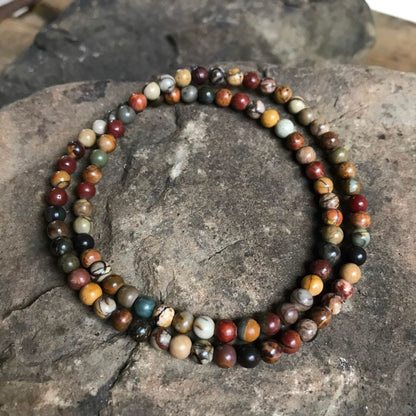 Red Creek Jasper Mini Bead Bracelet