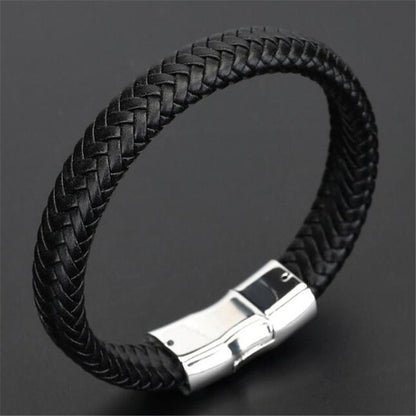 Trendy Genuine Leather Bracelets Men Stainless Steel Multilayer Braided Rope Bracelets for Male Female Bracelets Jewelry