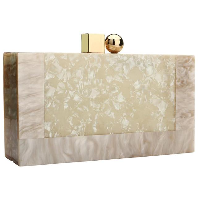 YYW Marbling white Acrylic Purse Box Clutch Luxury Handbags Women Bgas Designer Messenger Beach Travel Summer Acrylic Hand Bags