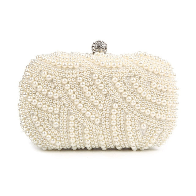 Pearl Clutch Bags Women Purse Ladies white Hand Bags Evening Bags for Party Wedding black Shoulder Bag Bolsa Feminina