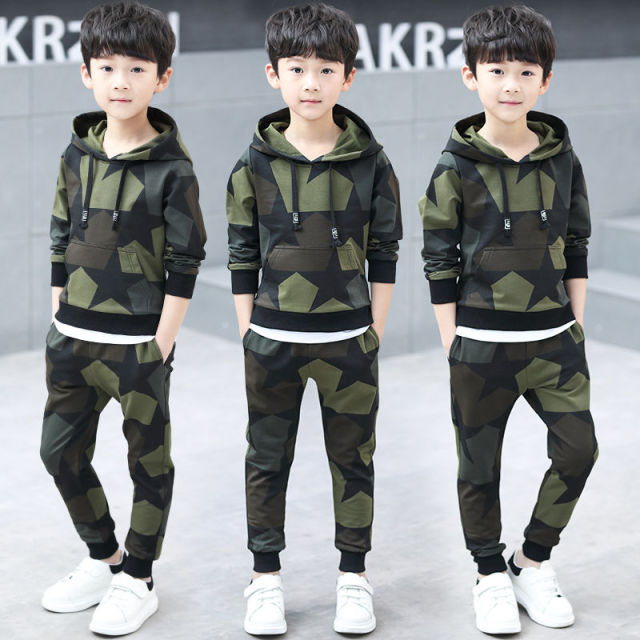 Teen Boys Clothes Set Kids Tracksuit Camouflage Costume Hoodies Tops Pants Children Clothing Boys Outfits 4 6 8 9 10 12 14 Years