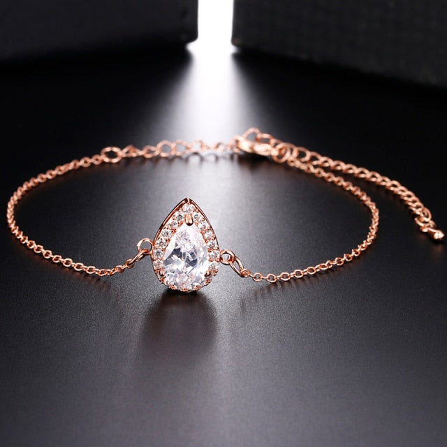 Nigerian Water Drop Cubic Zirconia Wedding Jewelry Sets inlay Luxury Crystal Bridal Jewelry Set Gifts For Bridesmaids AS099