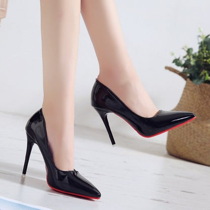 Single shoes women's new style women's shoes autumn European and American style pointed shallow mouth high heel women