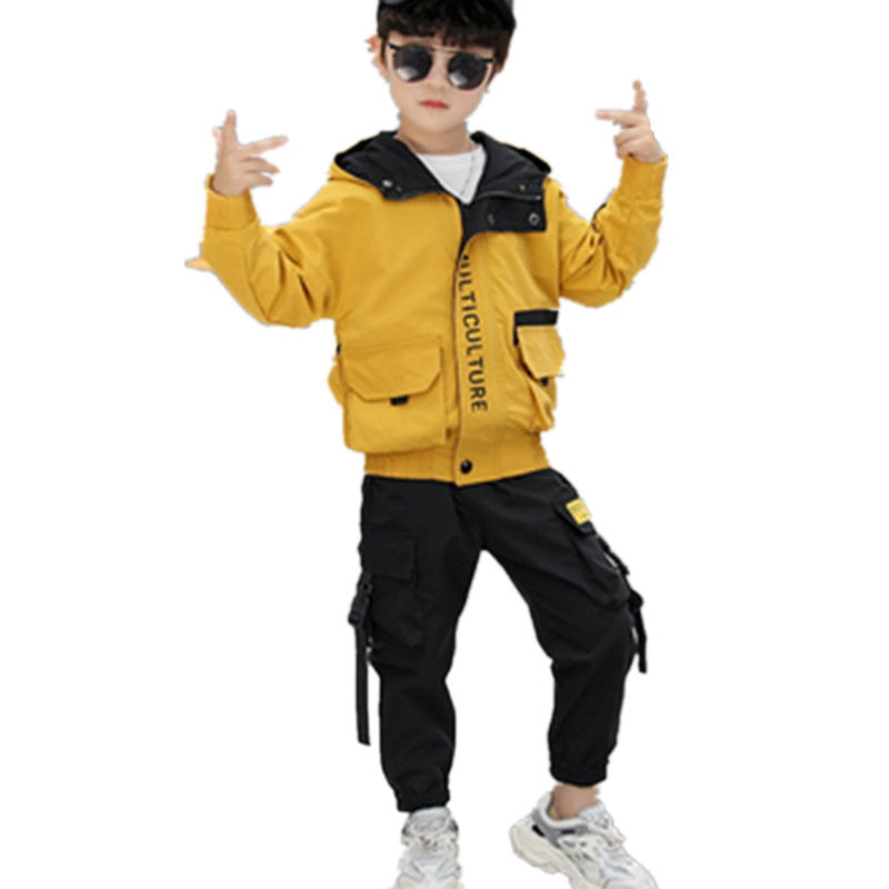 Toddler Boys Clothing Set Tracksuit Children Teens Clothing Set Casual Sports Suits Boys Hoodie Jacket Pants Clothes 3-13 Years