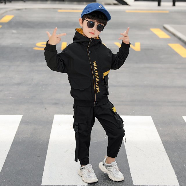 Toddler Boys Clothing Set Tracksuit Children Teens Clothing Set Casual Sports Suits Boys Hoodie Jacket Pants Clothes 3-13 Years