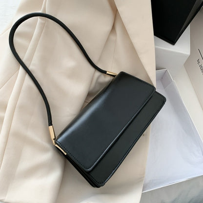 Soft PU Leather Baguette Shoulder Bags For Women 2021 Simple Armpit Bag Lady Handbags Female Trend Solid Color Travel Hand Bag