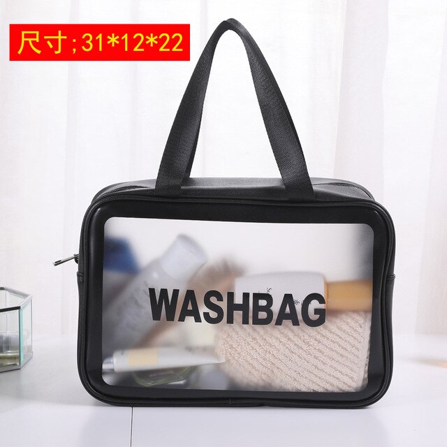 PVC Transparent Makeup Bag Women Wash Bag Travel Organizer Large Capacity Cosmetic Storage Bag Hand Clear Bags Neceser 2020