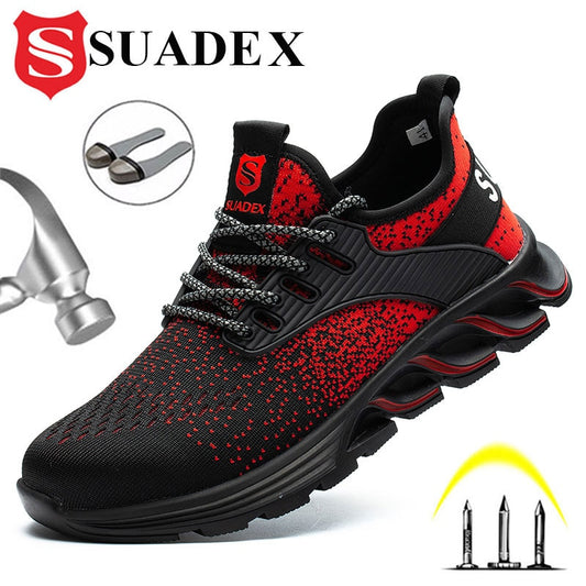 SUADEX Safety Shoes Men Women Steel Toe Boots Indestructible Work Shoes Lightweight Breathable Composite Toe Men EUR Size 37-48