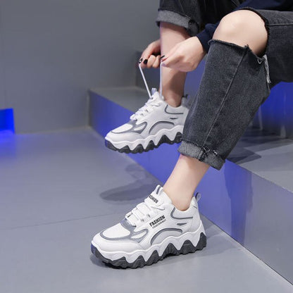 Women Chunky Sneakers 2020 Fashion Platform Snakers Ladies Brand Wedges Casual Shoes for Woman Mesh Sports Dad Shoes 7cm