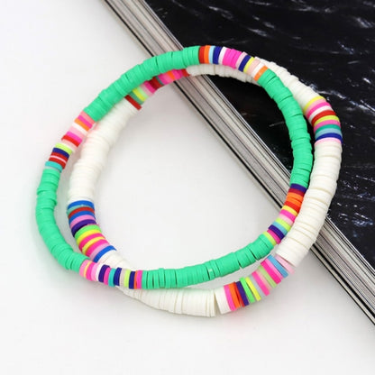 Women Bracelets Fashion Combination Color Polymer Clay Wrist Jewelry Boho Bracelet Gift for Best Friend Couple Bracelet