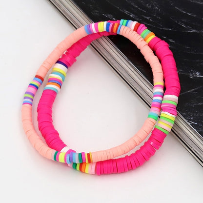 Women Bracelets Fashion Combination Color Polymer Clay Wrist Jewelry Boho Bracelet Gift for Best Friend Couple Bracelet