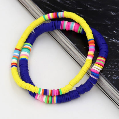 Women Bracelets Fashion Combination Color Polymer Clay Wrist Jewelry Boho Bracelet Gift for Best Friend Couple Bracelet