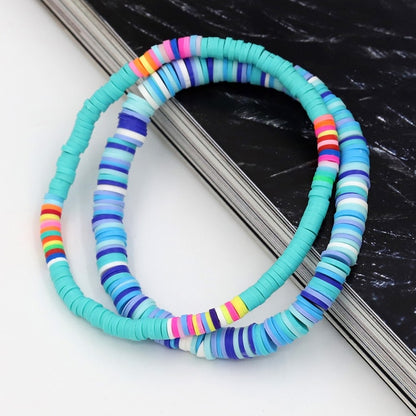 Women Bracelets Fashion Combination Color Polymer Clay Wrist Jewelry Boho Bracelet Gift for Best Friend Couple Bracelet