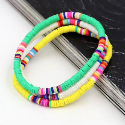 Women Bracelets Fashion Combination Color Polymer Clay Wrist Jewelry Boho Bracelet Gift for Best Friend Couple Bracelet