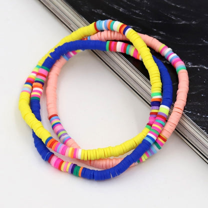 Women Bracelets Fashion Combination Color Polymer Clay Wrist Jewelry Boho Bracelet Gift for Best Friend Couple Bracelet