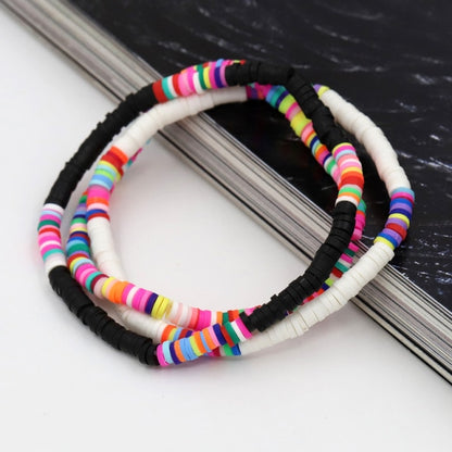 Women Bracelets Fashion Combination Color Polymer Clay Wrist Jewelry Boho Bracelet Gift for Best Friend Couple Bracelet