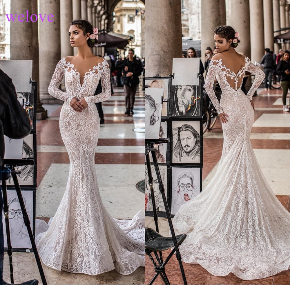 Robe de mariee New arrival 2021 Summer Beach Wedding Dress with Straps White Open Back Mermaid Wedding Dresses Vestige De Noiva