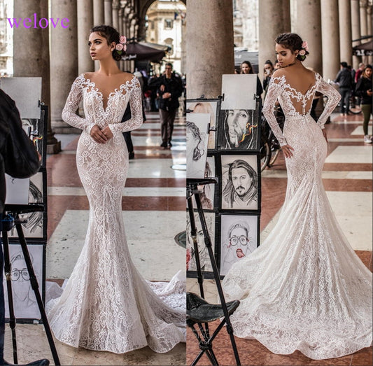 Robe de mariee New arrival 2021 Summer Beach Wedding Dress with Straps White Open Back Mermaid Wedding Dresses Vestige De Noiva