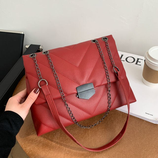 NEW PU Leather Crossbody Bags for Women 2021 Trend Hand Bag Embroidery Thread Women's Branded Trending Shoulder Handbags