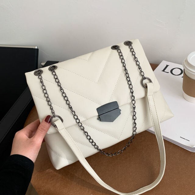 NEW PU Leather Crossbody Bags for Women 2021 Trend Hand Bag Embroidery Thread Women's Branded Trending Shoulder Handbags