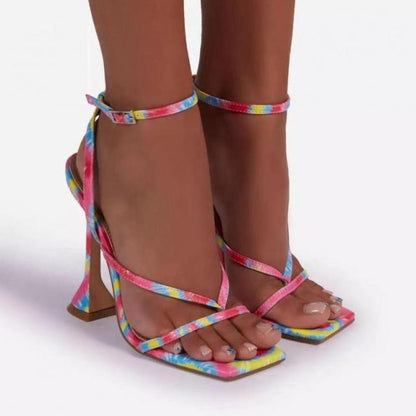 Women Sandals Sexy Summer Shoes Gladiator Clip Toe High Heels Buckle Strap Pumps Zapatos De Mujer Tacon 2021