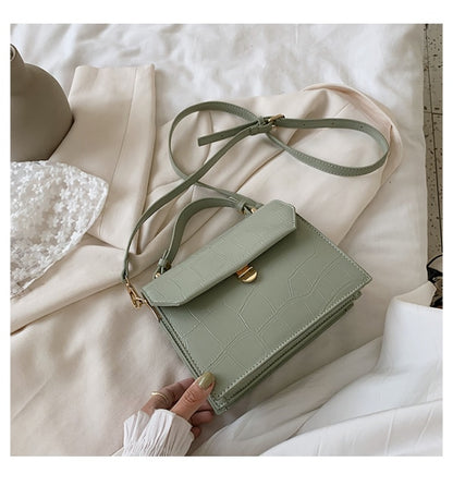 Stone patent white Crossbody Bags For Women 2021 Small Handbag Small Bag PU Leather Hand Bag Ladies Designer