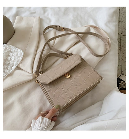 Stone patent white Crossbody Bags For Women 2021 Small Handbag Small Bag PU Leather Hand Bag Ladies Designer