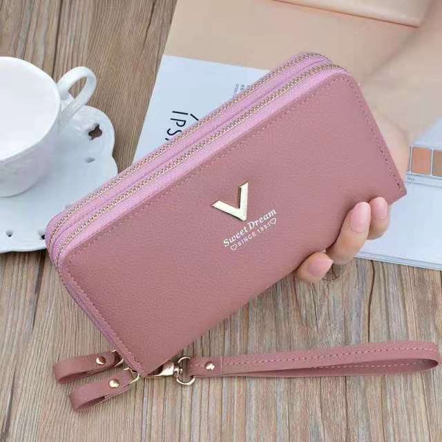 Women wallet long crown Double zipper embroidery thread ladies hand wallet multi-card fashion wild mobile phone bag wallets 785