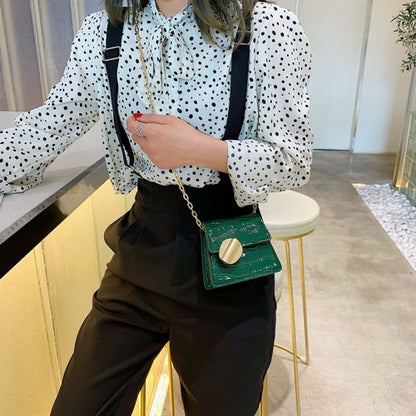 Stone Pattern Leather Crossbody Bags with Short Handles for Women Small Handbags Chain Shoulder Simple Bag Purses Hand Bag