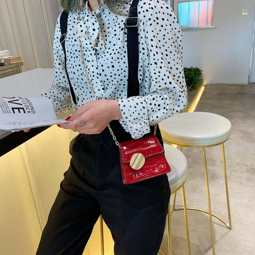 Stone Pattern Leather Crossbody Bags with Short Handles for Women Small Handbags Chain Shoulder Simple Bag Purses Hand Bag