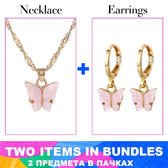 VKME New Fashion Kpop Jewelry Set For Women Crystal Pendant Necklace Unusual Drop Earrings 2021 Trend Woman Earring