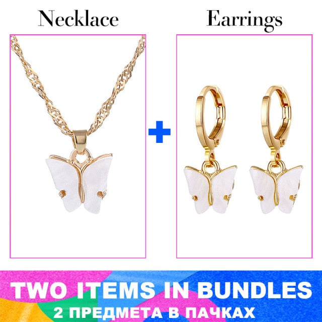 VKME New Fashion Kpop Jewelry Set For Women Crystal Pendant Necklace Unusual Drop Earrings 2021 Trend Woman Earring