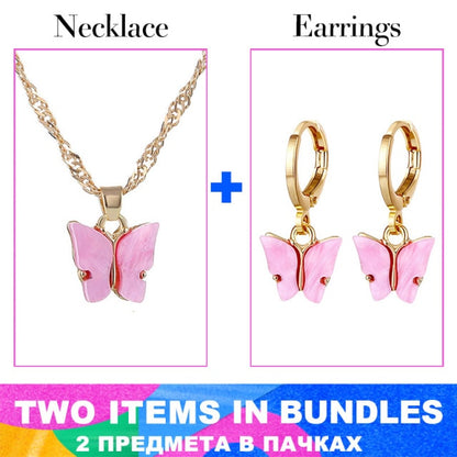 VKME New Fashion Kpop Jewelry Set For Women Crystal Pendant Necklace Unusual Drop Earrings 2021 Trend Woman Earring