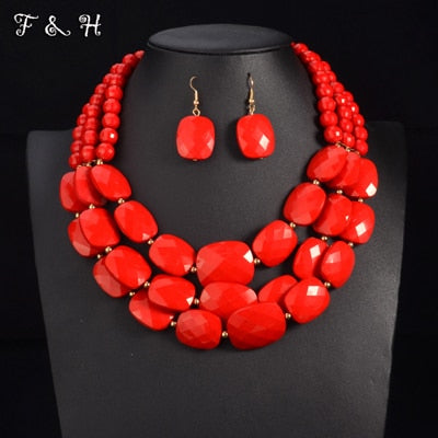 UDDEIN African Beads Jewelry Sets Multi layer Nigerian Wedding Indian Jewelry Sets Luxury Statement Choker Necklace Jewellery