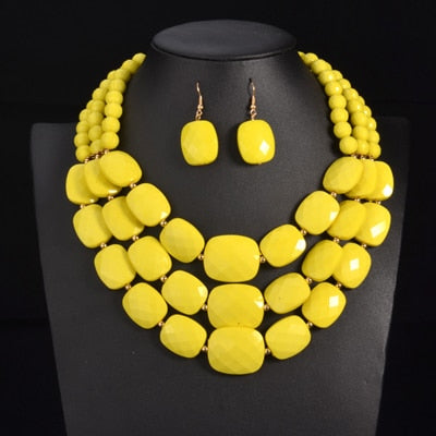 UDDEIN African Beads Jewelry Sets Multi layer Nigerian Wedding Indian Jewelry Sets Luxury Statement Choker Necklace Jewellery