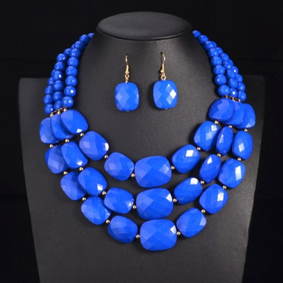 UDDEIN African Beads Jewelry Sets Multi layer Nigerian Wedding Indian Jewelry Sets Luxury Statement Choker Necklace Jewellery