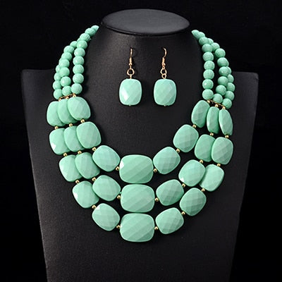 UDDEIN African Beads Jewelry Sets Multi layer Nigerian Wedding Indian Jewelry Sets Luxury Statement Choker Necklace Jewellery