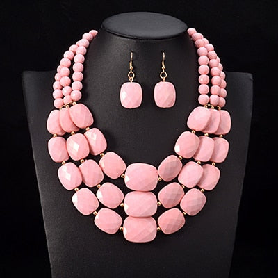 UDDEIN African Beads Jewelry Sets Multi layer Nigerian Wedding Indian Jewelry Sets Luxury Statement Choker Necklace Jewellery