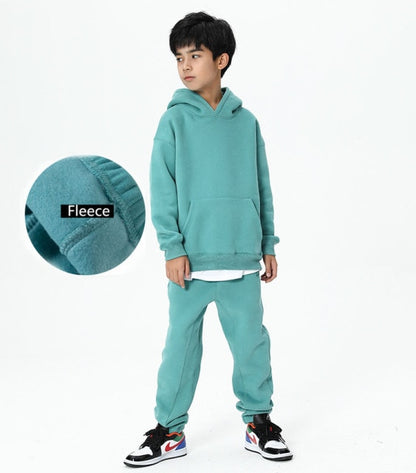 Teen Spring Boys Clothing Set 2021 Winter New Casual Thicken Hoodie Tops Sport Pant 2Pcs Suit for Boys Clothes Kids Outfits 10 Y