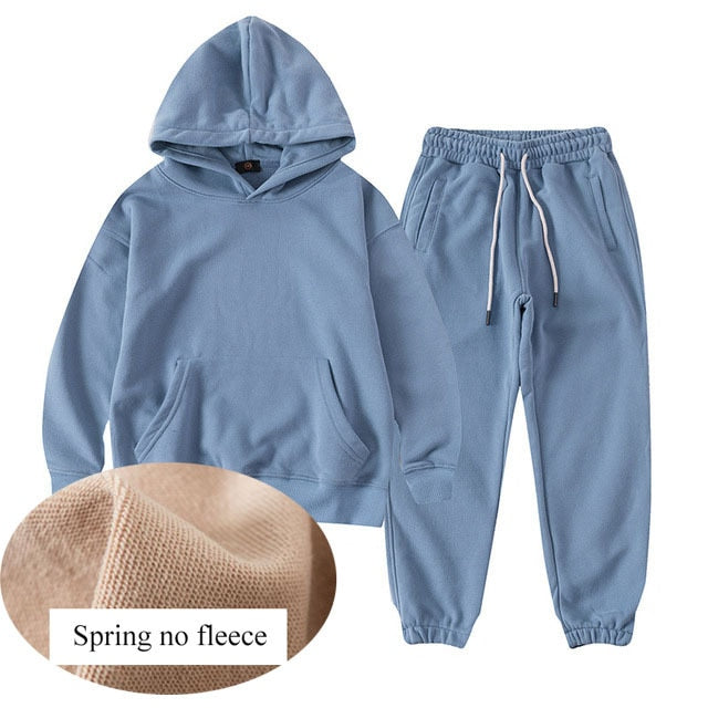 Teen Spring Boys Clothing Set 2021 Winter New Casual Thicken Hoodie Tops Sport Pant 2Pcs Suit for Boys Clothes Kids Outfits 10 Y