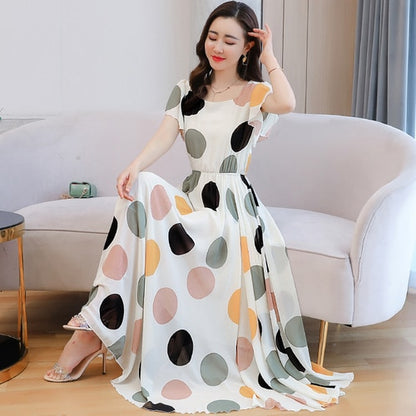 White Black Maxi Long Teen Girls Dress Summer 2021 Kids Clothes Short Sleeves  Children's Dresses Holiday Beach Fashion Clothing