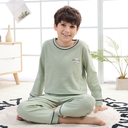 New Teens Clothes Children Clothing Set Big Boys Pajamas Sets Boys Cotton Sleepwear Full Sleeve Pyjamas Kids Home Clothes 4-18Y