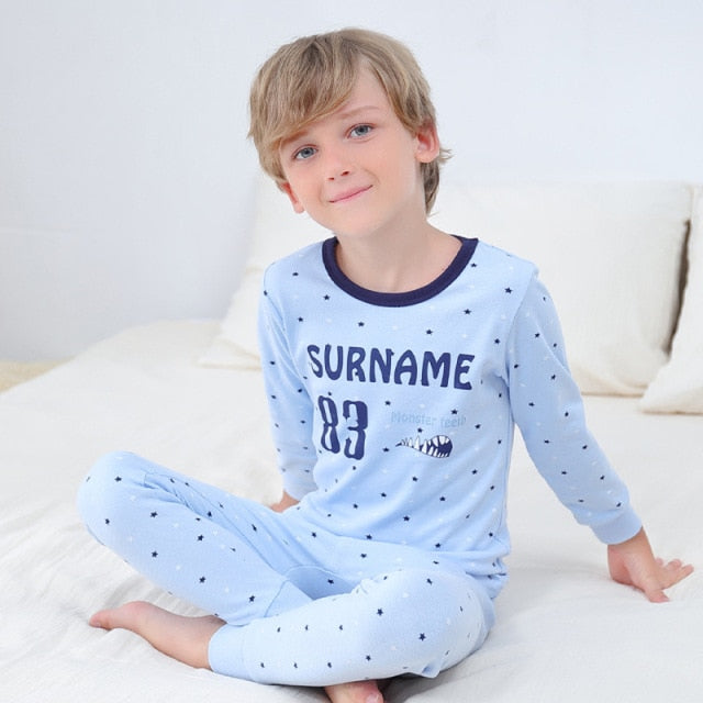 New Teens Clothes Children Clothing Set Big Boys Pajamas Sets Boys Cotton Sleepwear Full Sleeve Pyjamas Kids Home Clothes 4-18Y