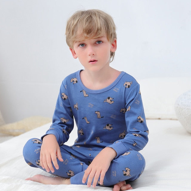 New Teens Clothes Children Clothing Set Big Boys Pajamas Sets Boys Cotton Sleepwear Full Sleeve Pyjamas Kids Home Clothes 4-18Y