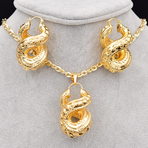 Sunny Jewelry Big Hoop Earrings Pendant Necklace Women's Copper Cross Number Eight Trendy New Arrivals Jewelry Sets For Party